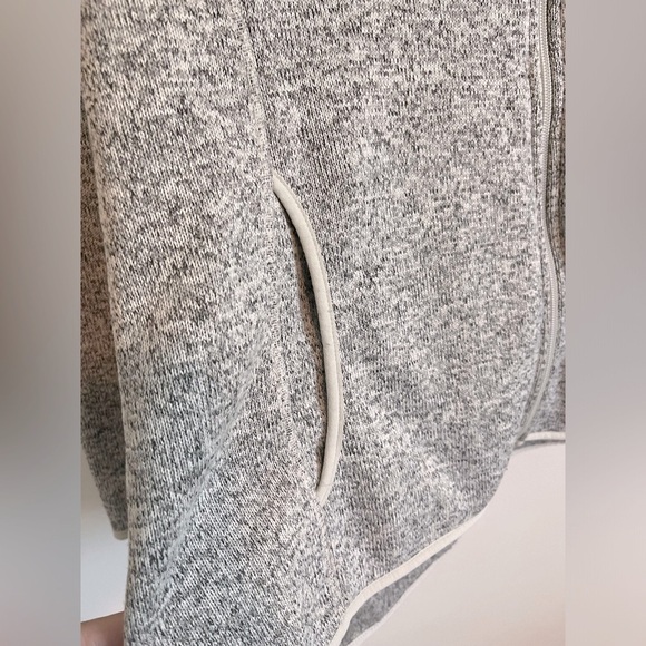 Eddie Bauer Heathered Taupe/Grey Full Zip Pullover - Picture 4 of 6